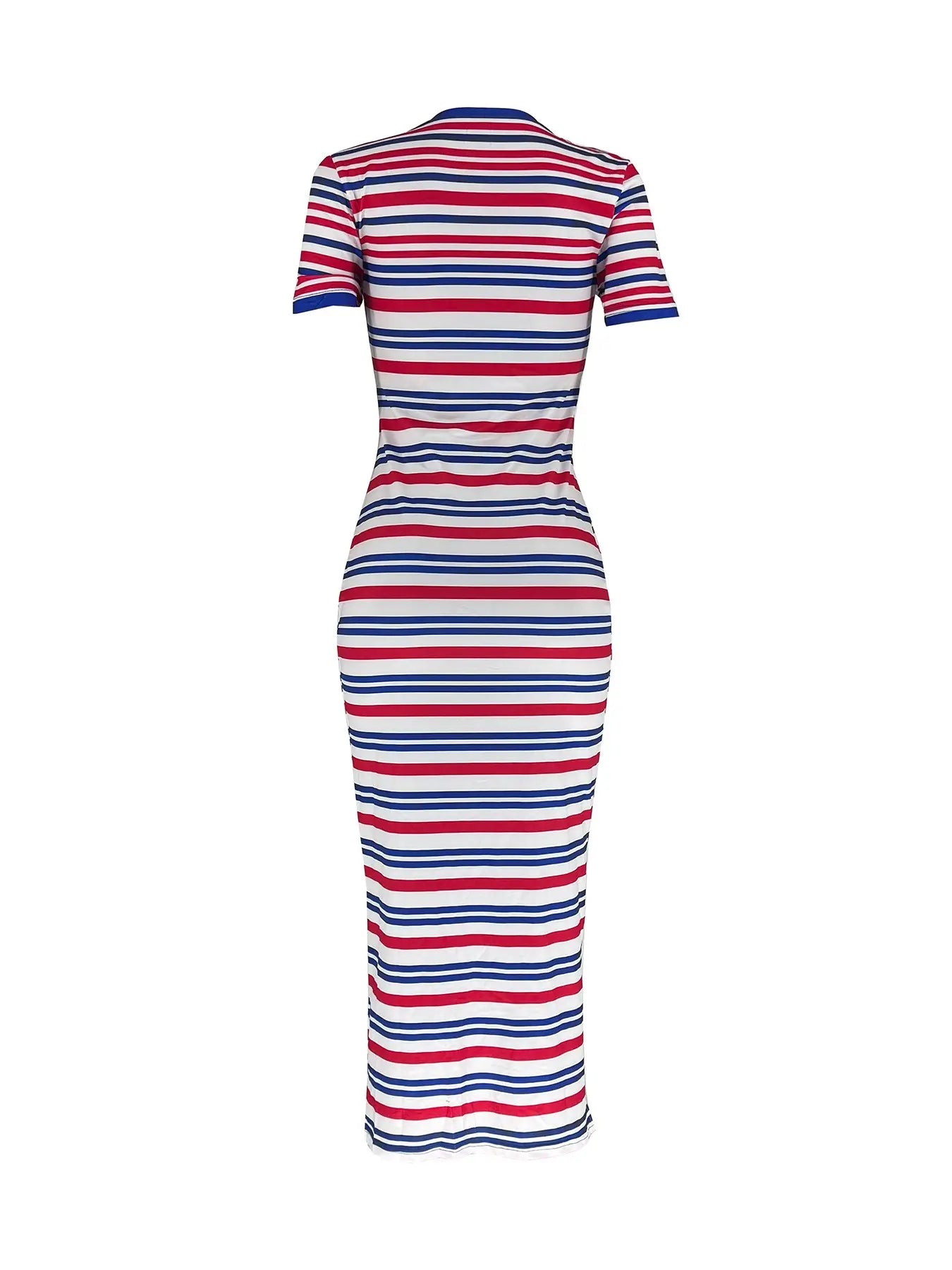 European Women's Summer New Fashion Chic Casual Striped Long Dress, Sleeveless Fitted Floral Pattern, Trendy Ladies' Clothing