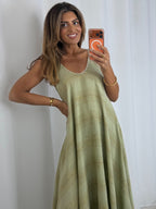 V-Neck Strap Gold Fleck Maxi Dress (5 Colours)