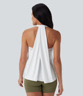 SoftlyZeroTM Airy Halter Draped Cool Touch Yoga Top-UPF50+