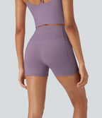 UltraSculptTM Cool Quick Dry SoCinched High Waisted Tummy Control Shaping Yoga Biker Shorts 3'' with Pockets-UPF50+