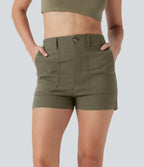 High Waisted Casual Shorts with Pockets