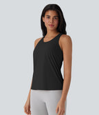 Round Neck High Low Cool Touch Quick Dry Running Tank Top