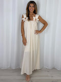 Flower Strap Detail Backless Maxi Dress