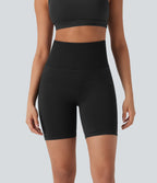 Seamless Flow Foldover High Waisted Color Block Workout Biker Shorts