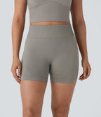 Seamless Flow High Waisted Ruched Yoga Biker Shorts 4''