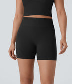 Seamless Flow High Waisted Ruched Yoga Biker Shorts 4''