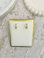 Thin Diamonté Half Hoop Earrings (2 Colours)