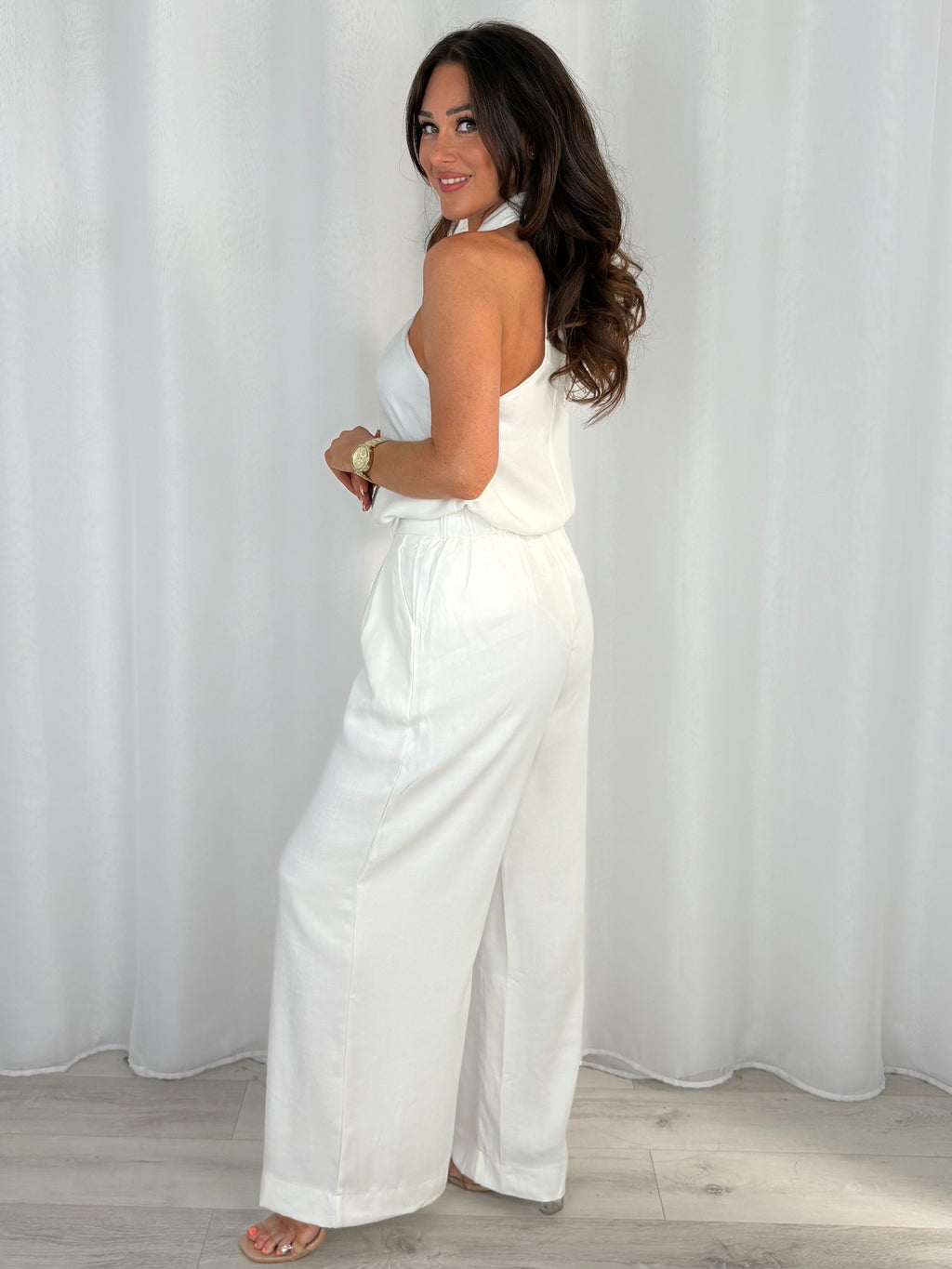 Gold Buckle Racer Cut Top And Wide Leg Trouser Co-Ord (3 Colours)