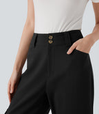 High Waisted Straight Leg Work Cargo Pants with Pockets
