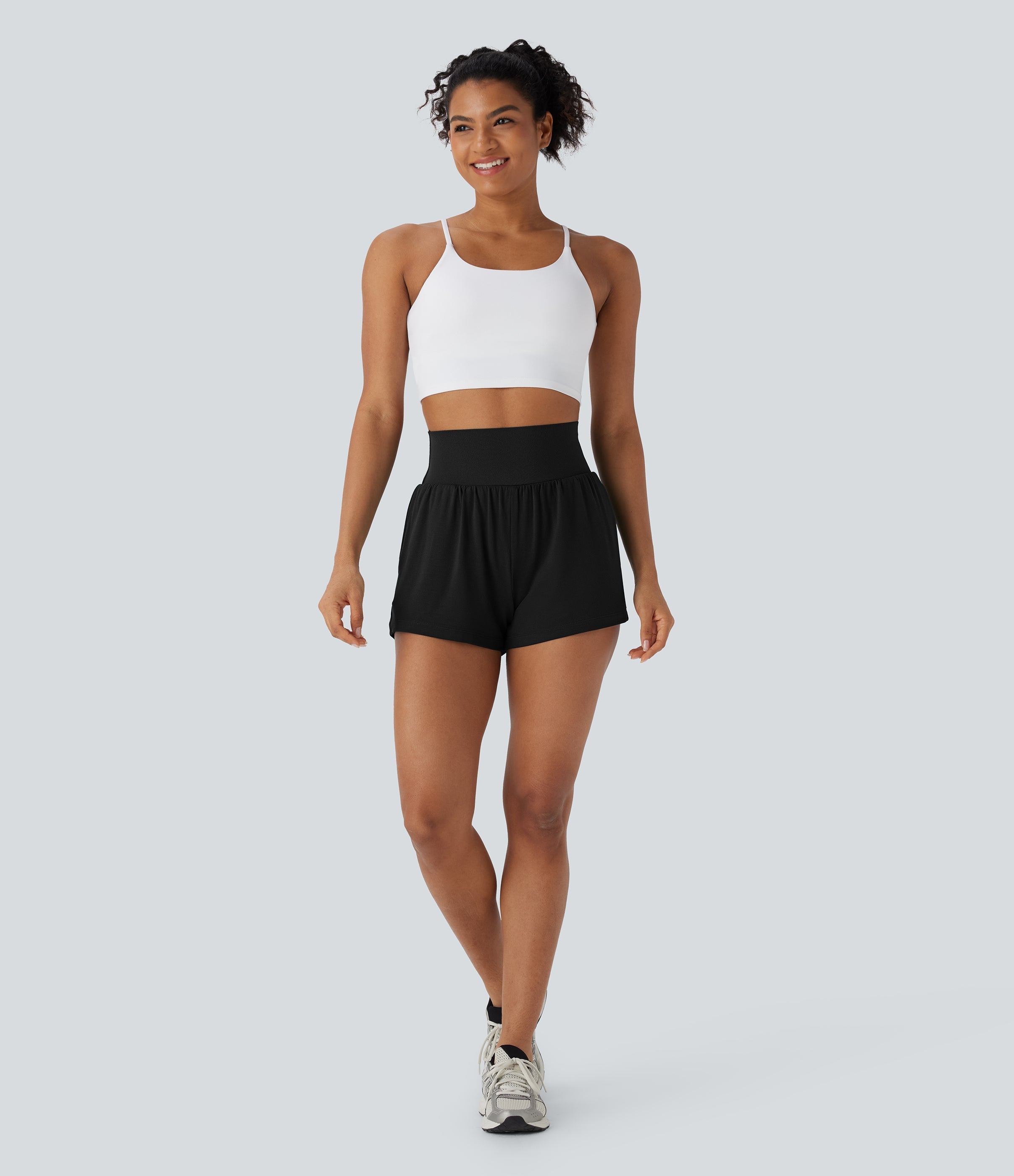 Super High Waisted 2-in-1 Yoga Shorts 3'' with Pockets