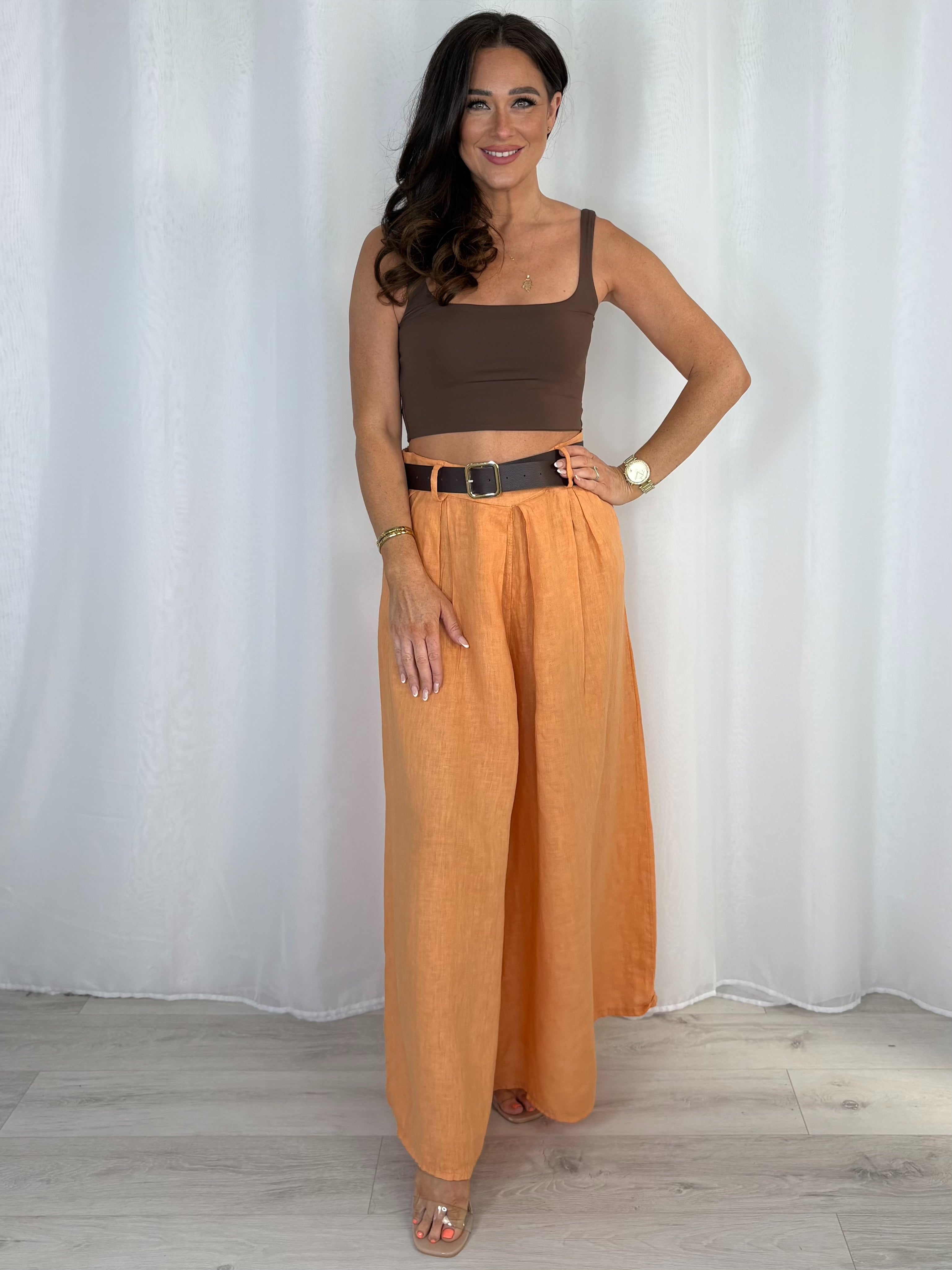 Linen Belted Trousers (5 Colours)