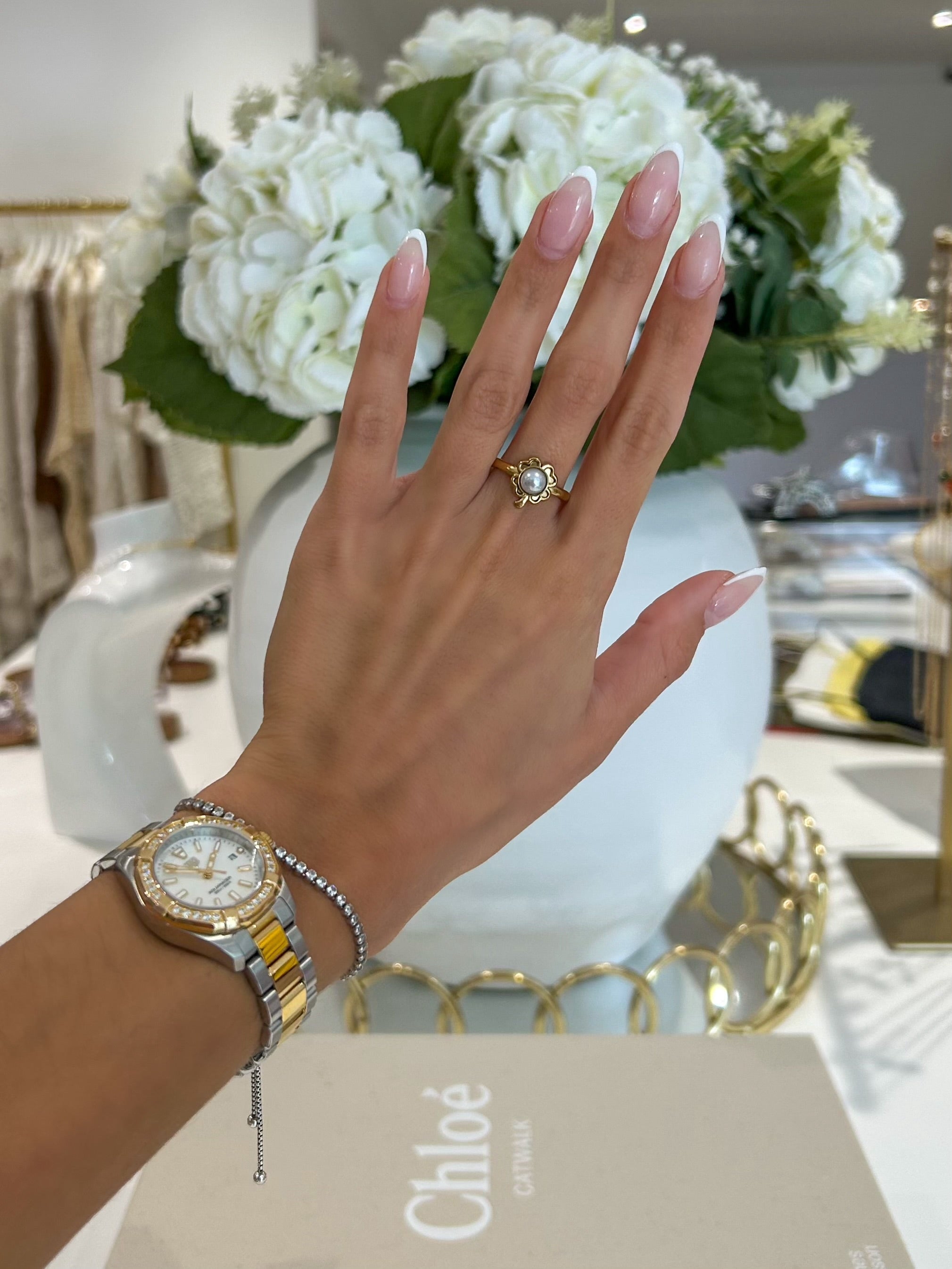 Gold Pearl Ring (19 Styles)