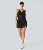 SoftlyZeroTM Airy Contrast Lace 2-in-1 Cool Touch Tennis Active Dress with Pocket-UPF50+
