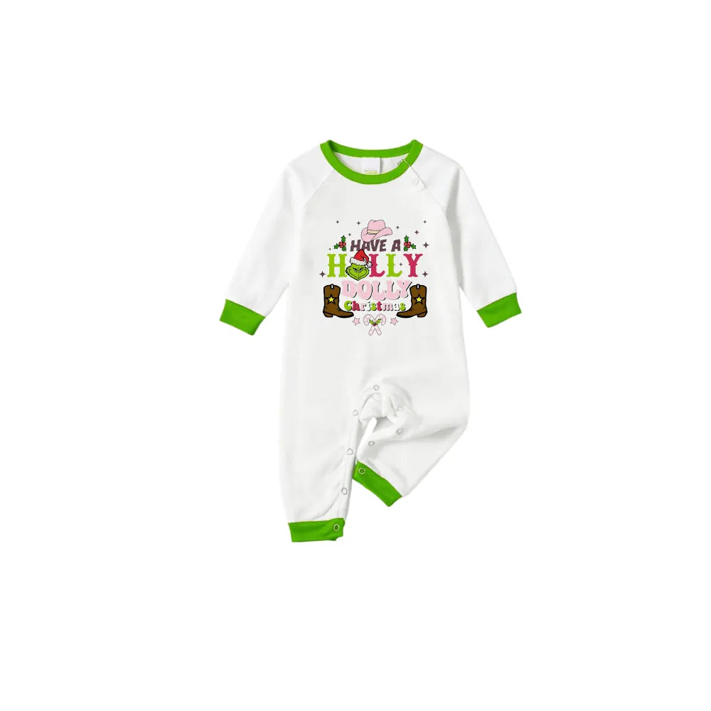 Holiday Family Christmas Pajamas Set With Colorful Xmas Character Pattern Design