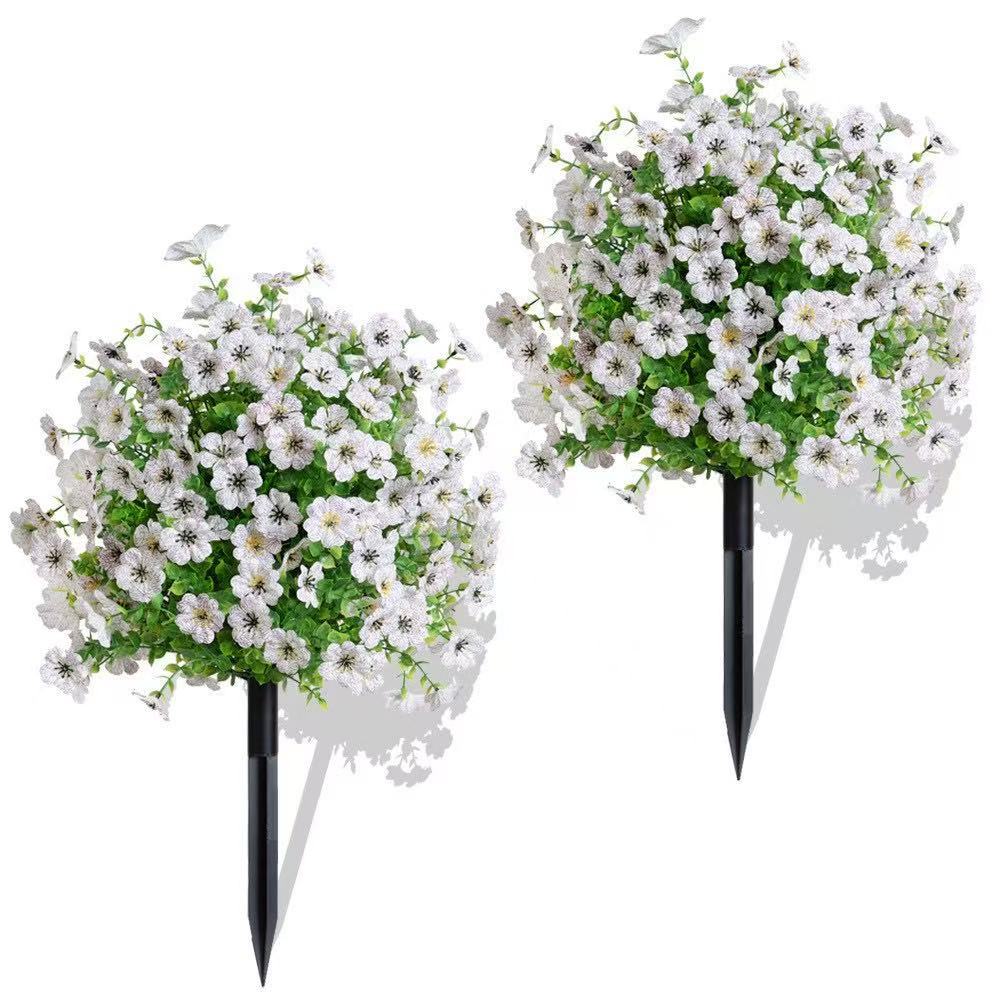 Outdoor Artificial flowers garden stakes – Waterproof,Windproof,UV Resistant Outdoor Faux Floral Decor