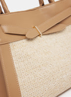 Straw Front Handbag