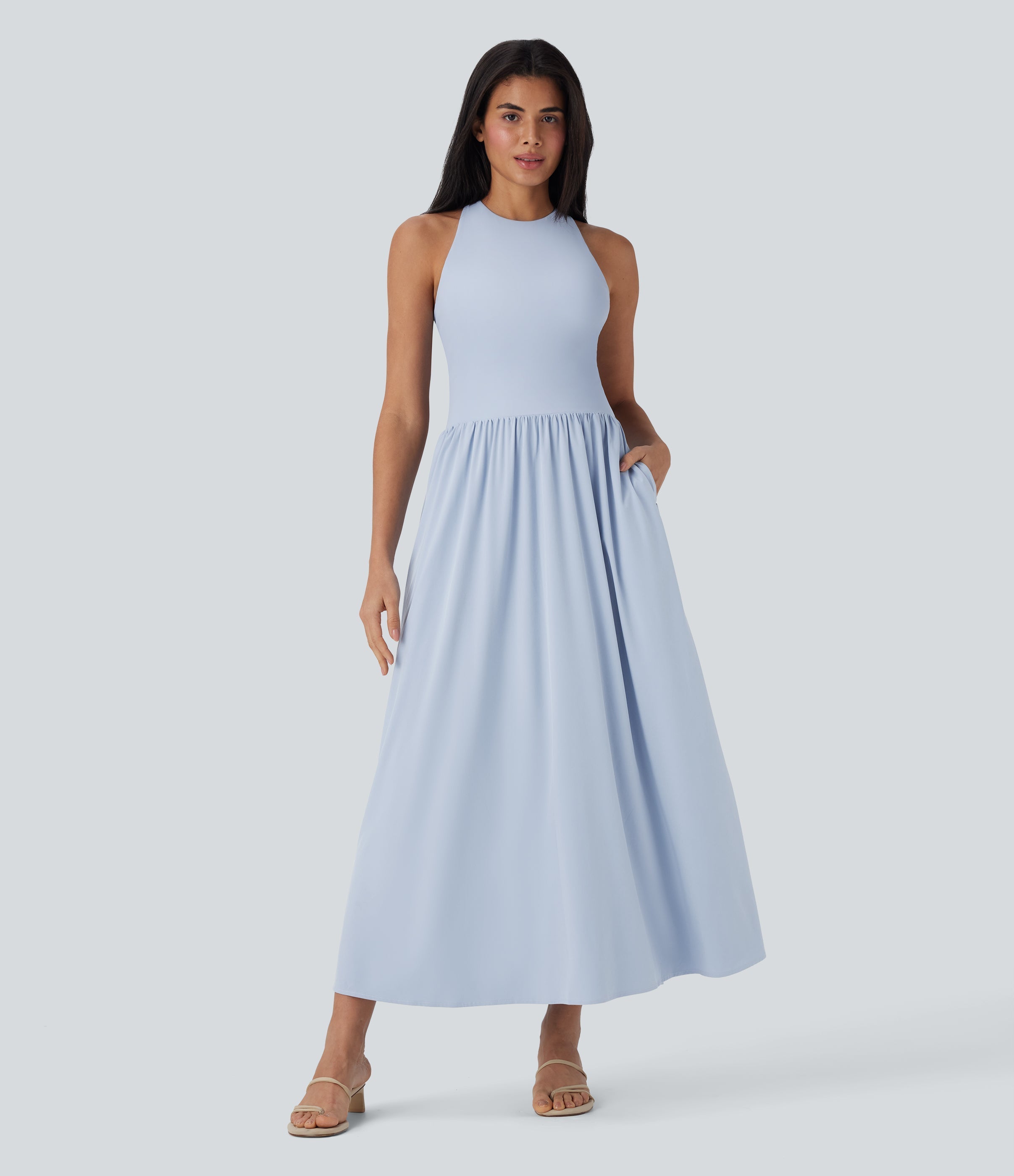BreezefulTM Quick Dry Maxi Casual Dress with Pockets