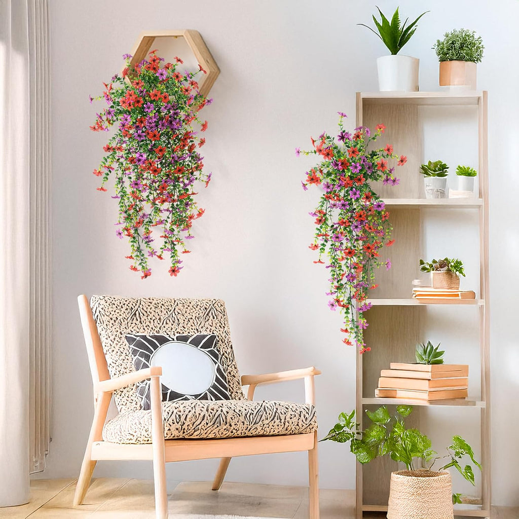 Outdoor Cascading Daisy & Eucalyptus Florals – UV Resistant (Set of 2)