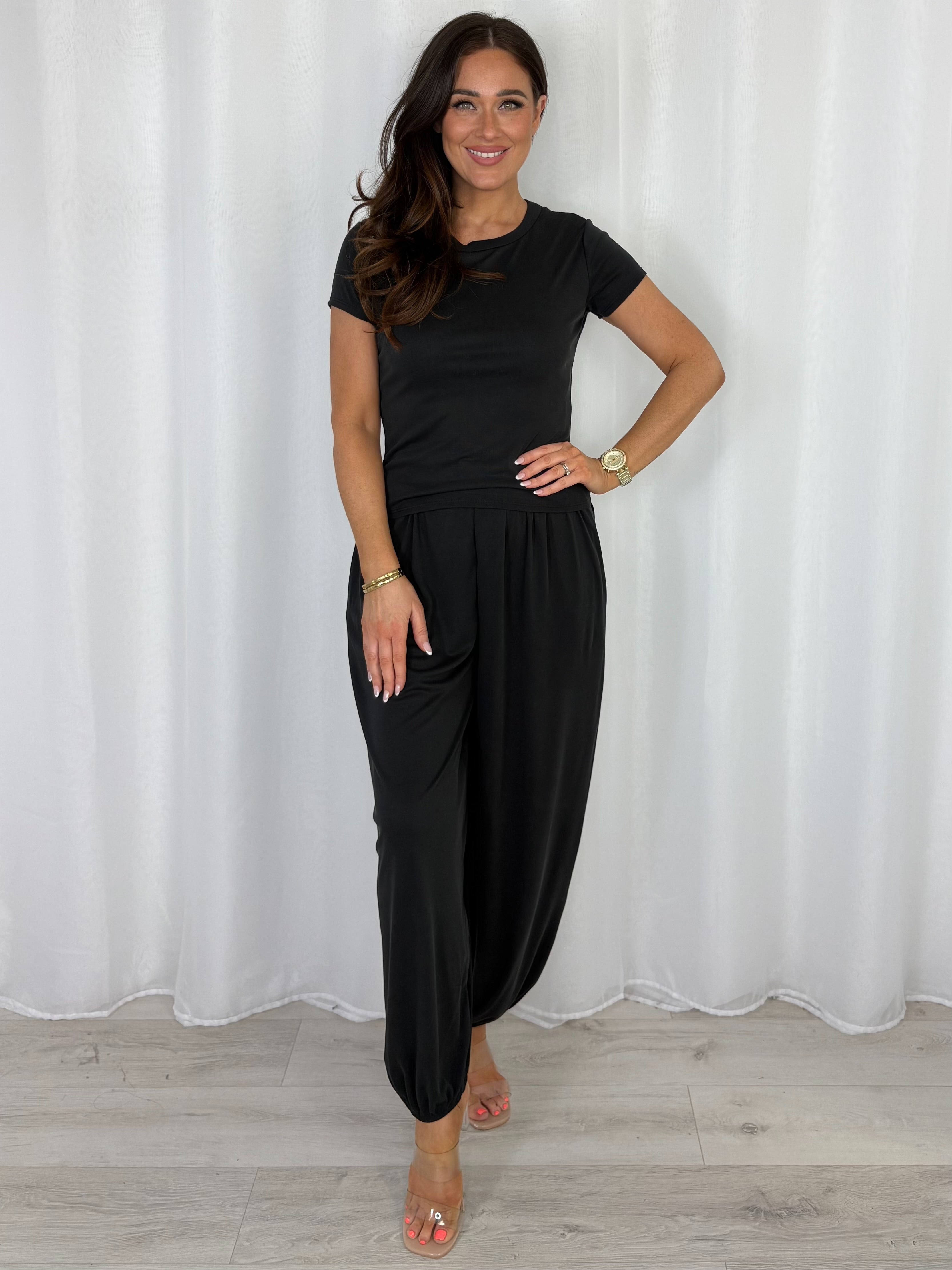 Harem Trouser Style And Round Neck Basic Top Co-Ord (6 Colours)