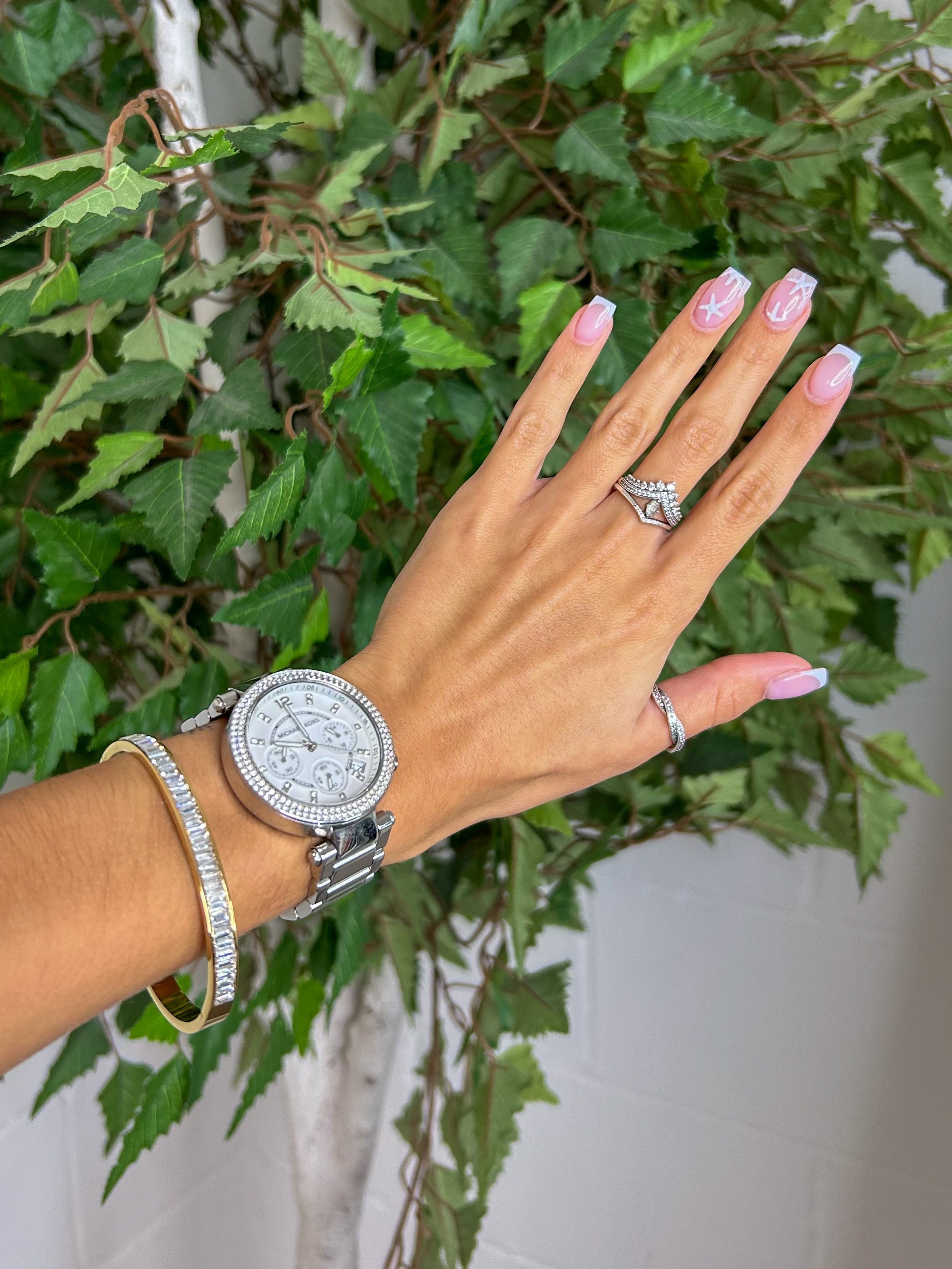 Thick Diamante Baguette Bangle (2 Colours)