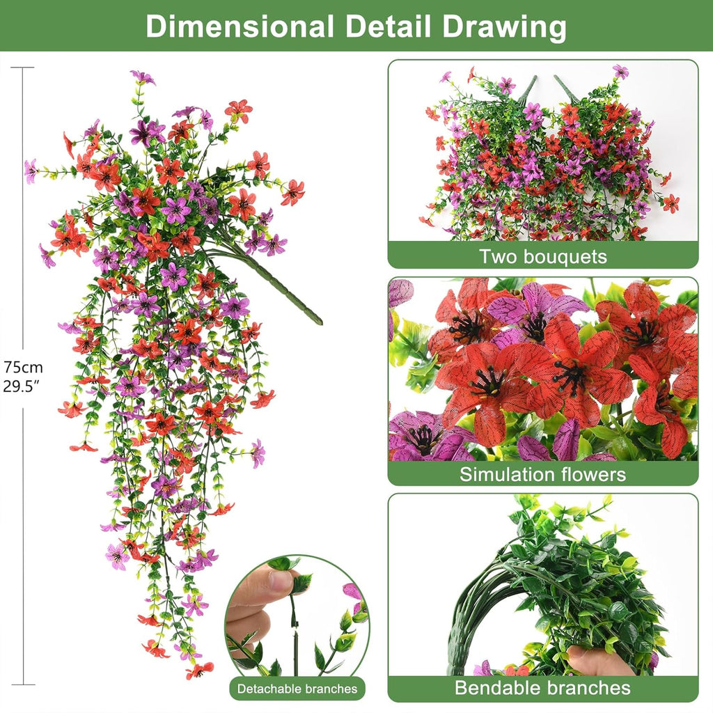 Outdoor Cascading Daisy & Eucalyptus Florals – UV Resistant (Set of 2)