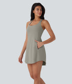 SoftlyZeroTM QuickDry 2-Piece Mini Tennis Active Dress with Pockets