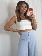 Gold Hammered Button Straight Leg Trouser (6 Colours)