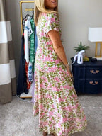 NEW🔥 Floral Print Elastic Waist Dress- Tax Free