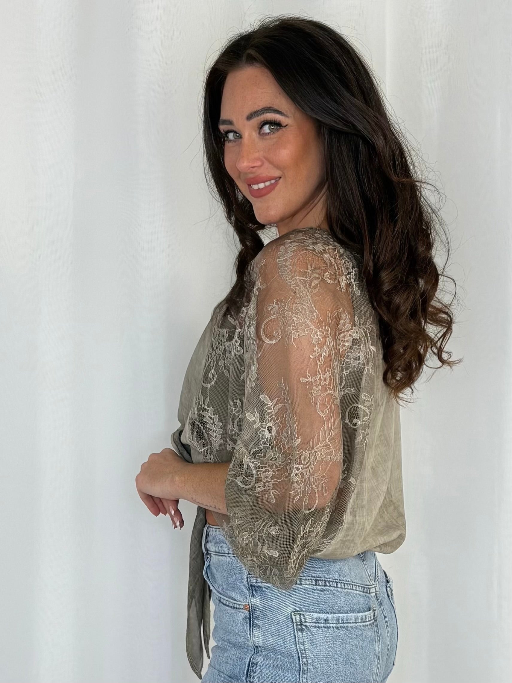 Bolero Lace Sleeve Top (3 Colours)
