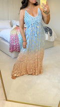 Oris Gold Detail Crochet Bust Maxi Dress
