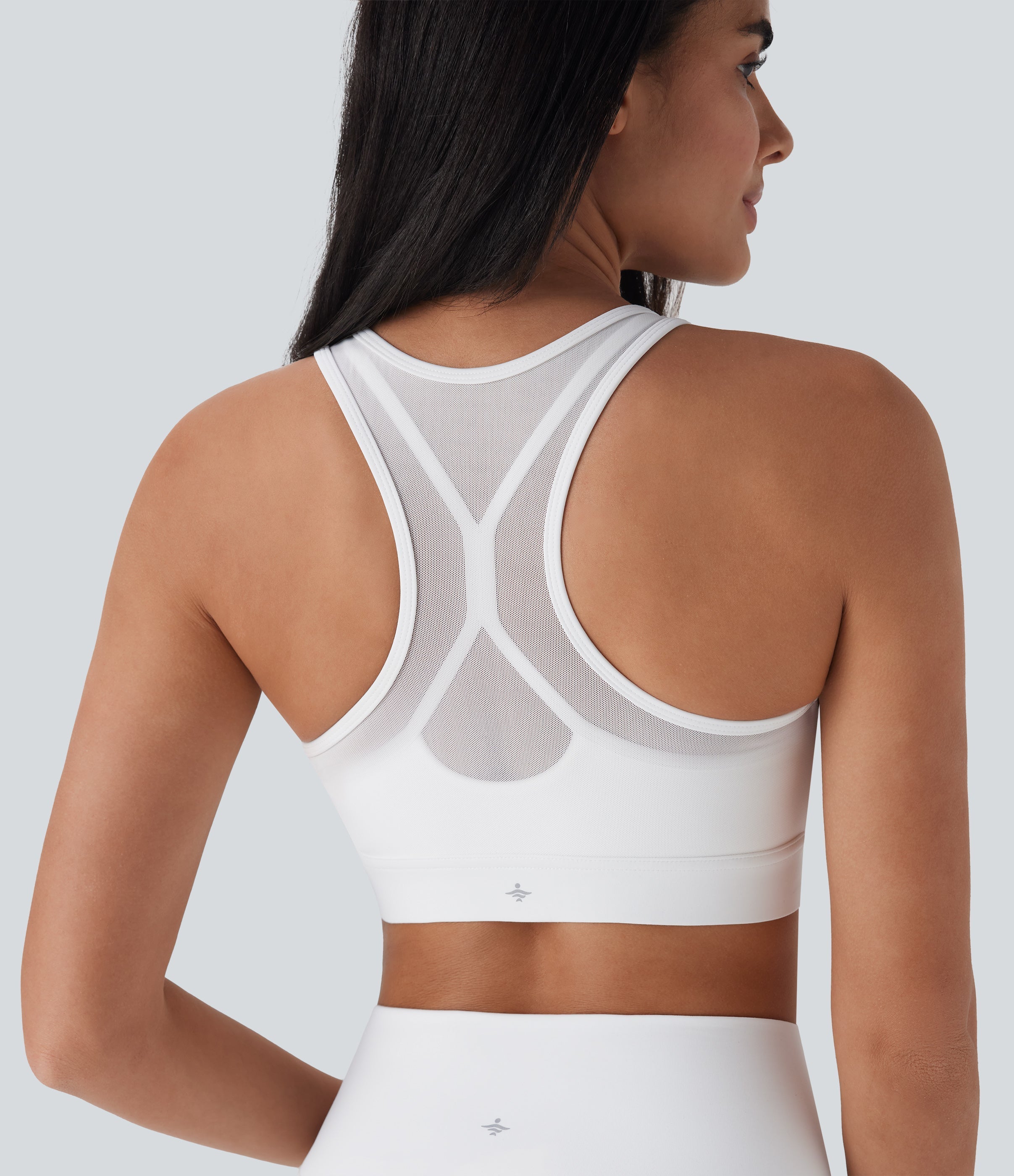 SpeedWaveTM Medium Support Racerback Contrast Mesh Quick Dry Training Sports Bra