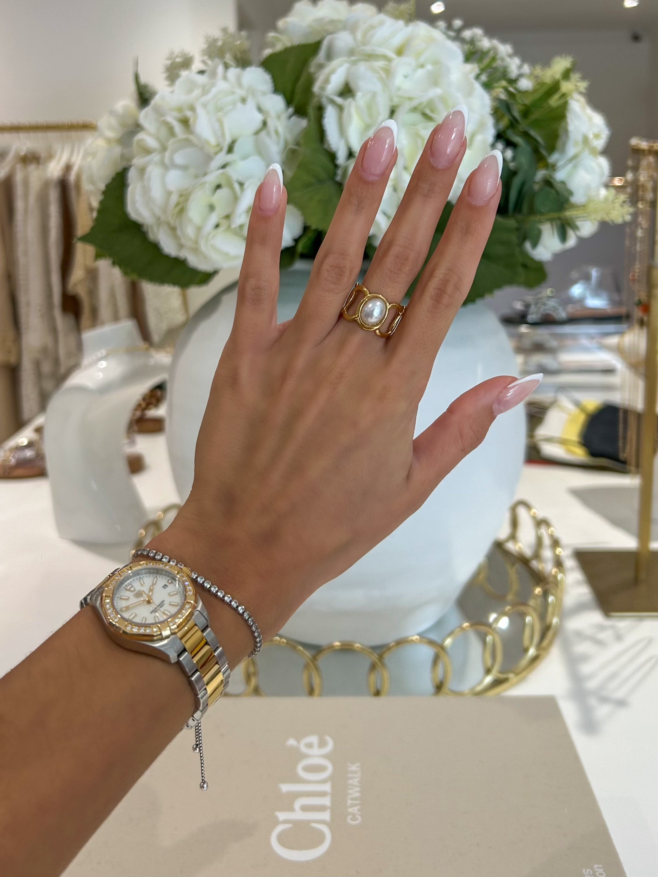 Gold Pearl Ring (19 Styles)