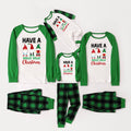 Green Raglan Top Green Plaid Christmas Pajamas Set With Gnomes and "HAVE A HOLLY JOLLY Christmas" Print
