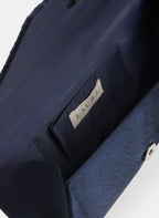 Rhinestone Detail Satin Clutch