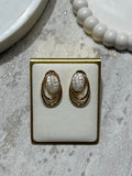 Triple Loop Pearl Earrings