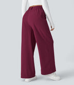 FlexTM High Waisted Side Pocket Wide Leg Waffle Work Pants