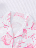Women's All Over Print Button Front Top & Elastic Waist Shorts Pyjama Two-piece Set