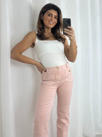 Front Pocket Gold Button Detailing Straight Leg Jeans (4 Colours)