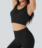 Light Support Seamless Flow U Back Ribbed Hem Yoga Sports Bra