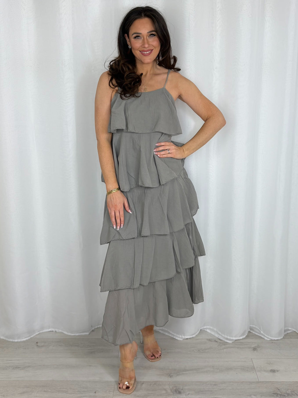 Ruffle Adjustable Strap Maxi Dress (6 Colours)