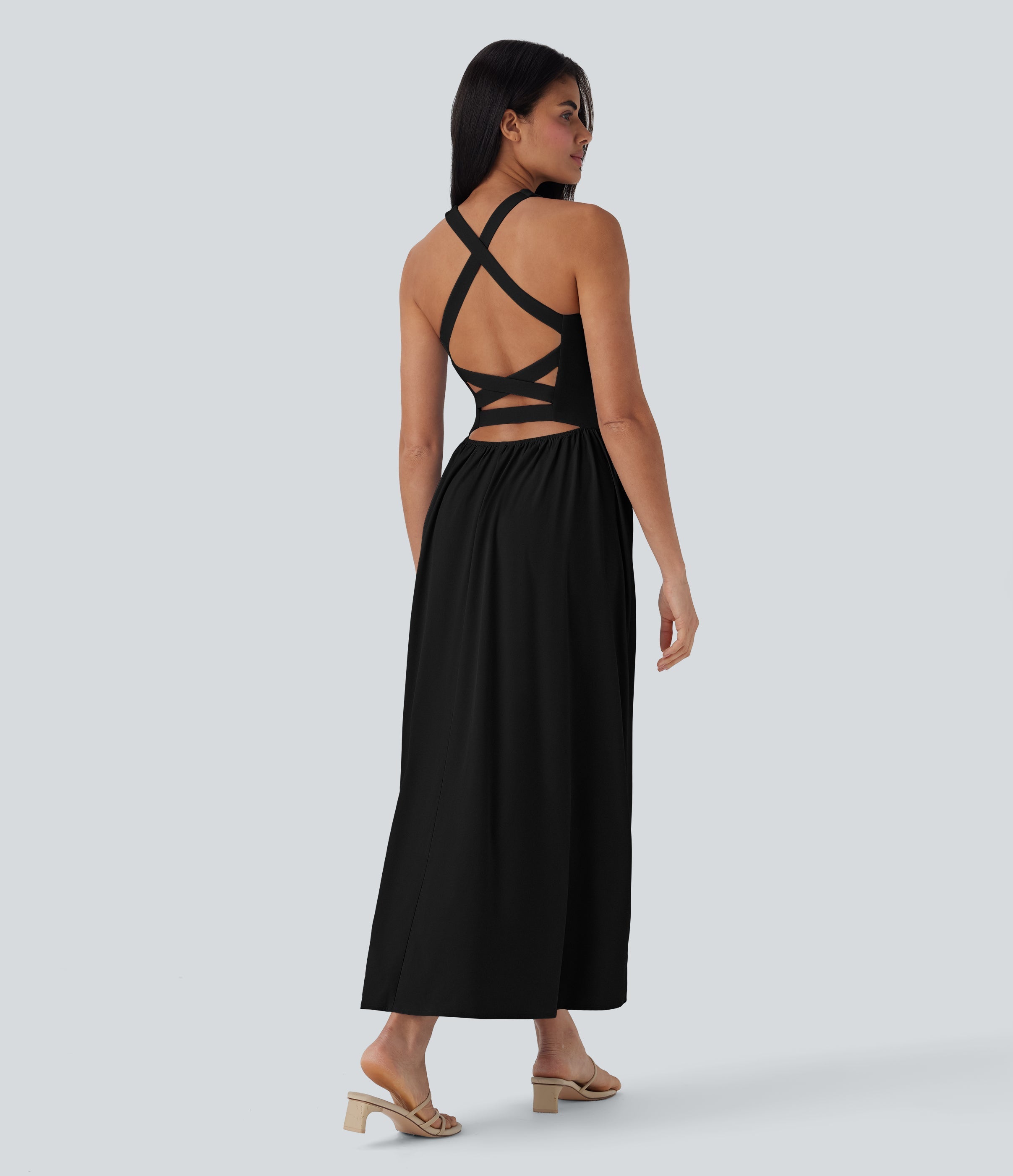 BreezefulTM Quick Dry Maxi Casual Dress with Pockets