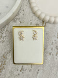 Diamonté Star & Moon Earrings (2 Colours)