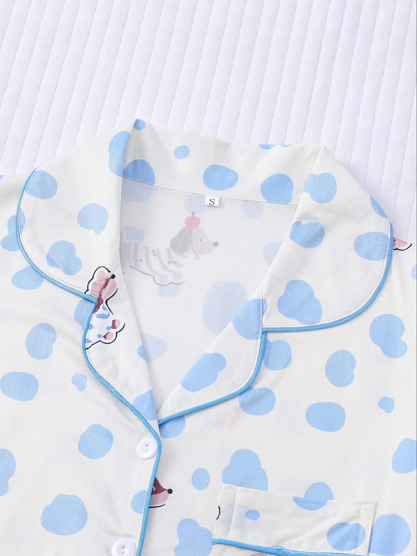 Women's All Over Dachshund Print Shirt & Elastic Waist Shorts Pyjama Two-piece Set