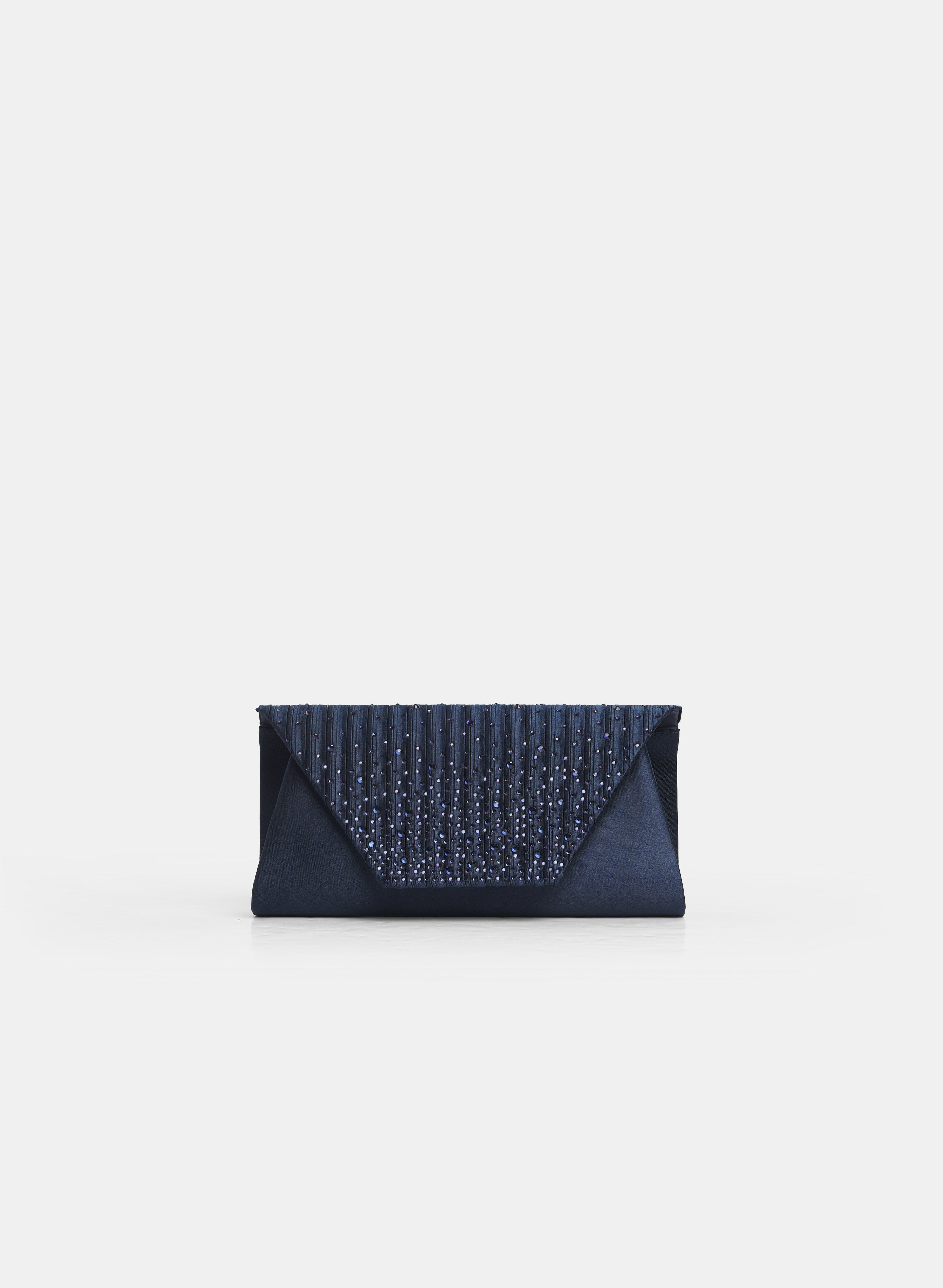 Rhinestone Detail Satin Clutch