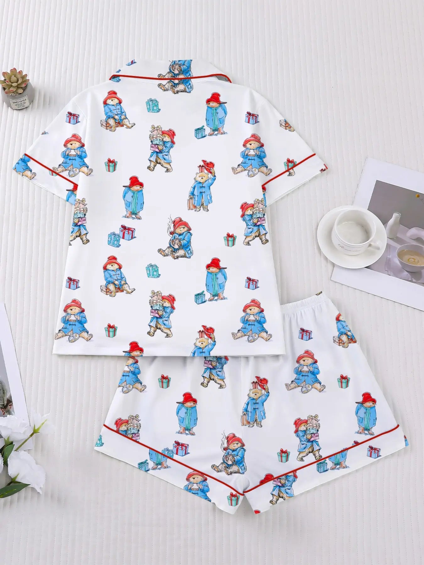 Women's Cute Bear Print Sleepwear Set