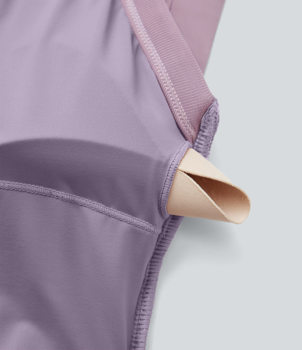 Mesh 2-in-1 Mini Dance Active Dress with Pocket