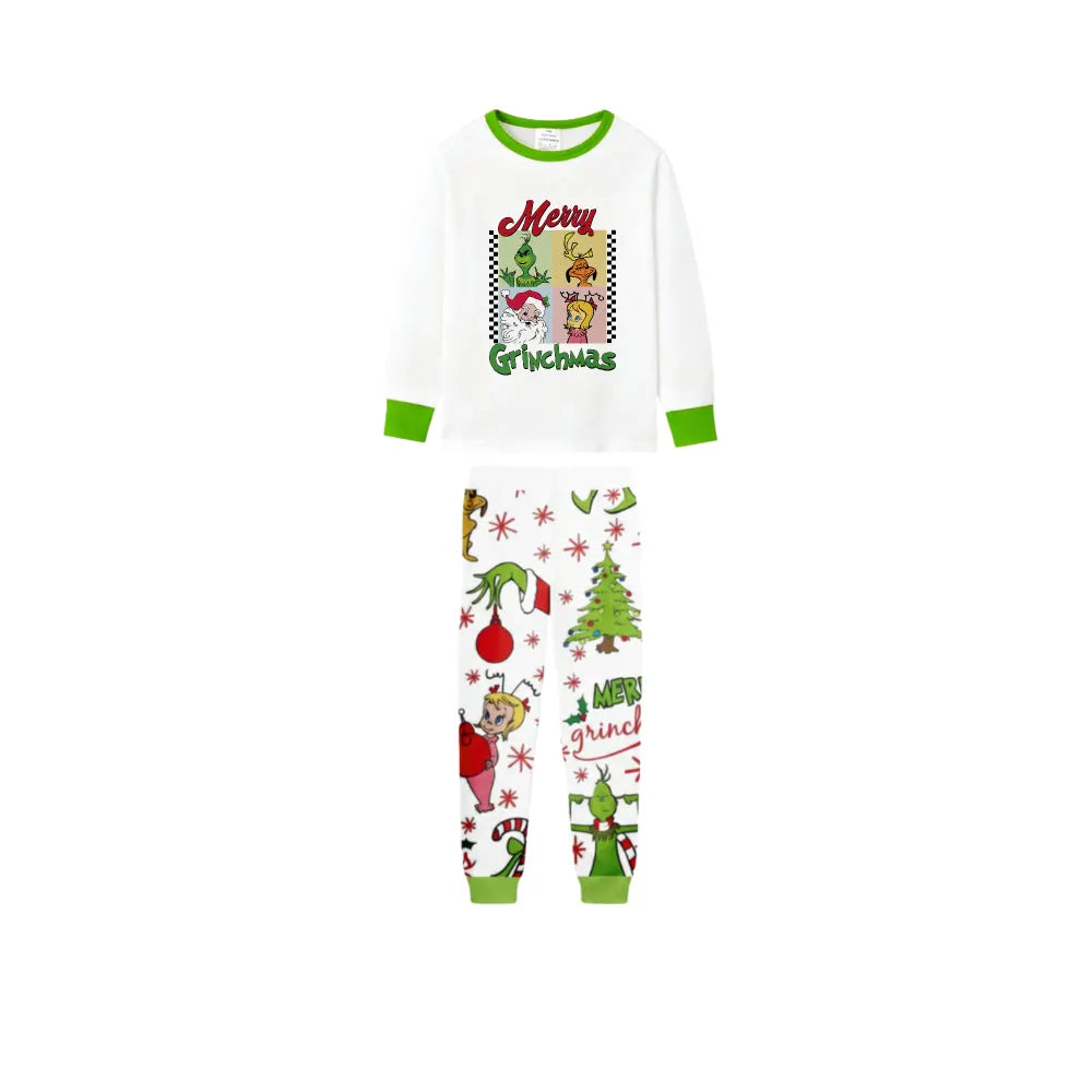 Holiday Family Christmas Pajamas Set With Classic Xmas Character Pattern Print