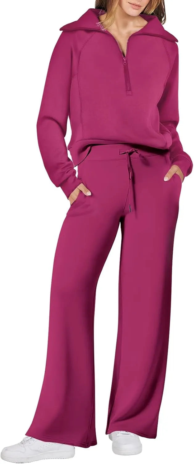 2024 Fall Trendy Outfits Oversized Two Piece Sweatsuit
