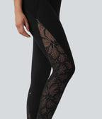 UltraSculptTM SoCinched High Waisted Tummy Control Contrast Lace Shaping Training Leggings with Pockets