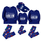 Christmas Family Matching Pajamas-Cozy Blue Pjs Set with "Christmas Crew Making Memories Together" Print